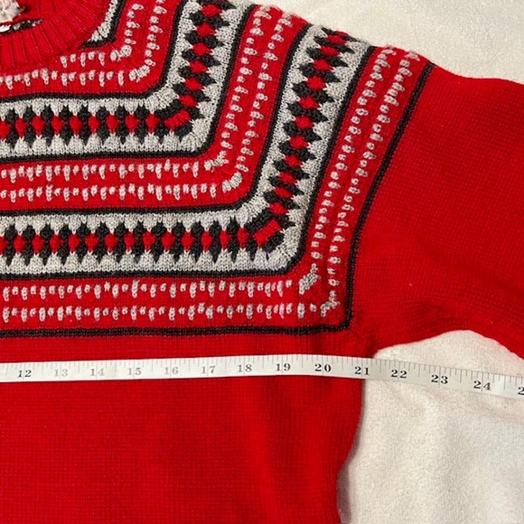 Vintage Parkhurst Pure Virgin Wool Red Sweater Made In Canada Woolen Clothing - Picture 7 of 9